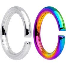 Load image into Gallery viewer, 14G 5/16 Steel Rainbow Anodized Seamless Cartilage Ring Set of 12
