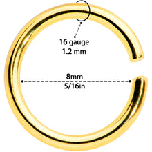 Load image into Gallery viewer, 16G 5/16 Steel Mixed Gold Tone Seamless Cartilage Ring Set of 12
