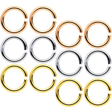 将图片加载到图库查看器，14G 5/16 Steel Mixed Gold Tone Seamless Cartilage Ring Set of 12
