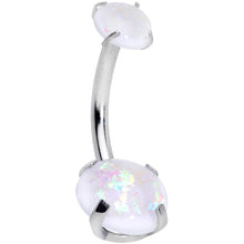 Load image into Gallery viewer, White Faux Opal Grade 23 Titanium Internally Threaded Belly Ring
