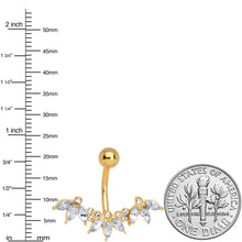 Load image into Gallery viewer, Clear Gem Gold Tone Anodized Comely Clusters Belly Ring
