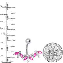 Load image into Gallery viewer, Clear Pink Gem Comely Clusters Belly Ring
