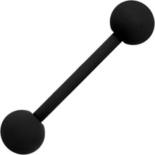 将图片加载到图库查看器，Beautiful Basic Black Matte Barbell Tongue Ring
