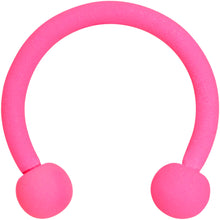 Load image into Gallery viewer, 16G 3/8 Hot Pink Matte Horseshoe Circular Barbell
