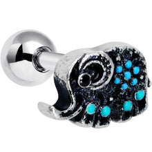 Load image into Gallery viewer, 16G 1/4 Aqua Orb Curvy Elephant Cartilage Tragus
