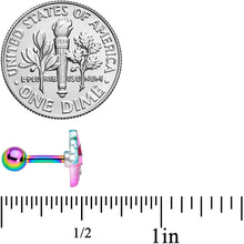 Load image into Gallery viewer, 16G 1/4 Clear Gem Rainbow Ice Cream Cone Cartilage Tragus

