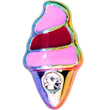 Load image into Gallery viewer, 16G 5/16 Clear Gem Rainbow Ice Cream Cone Labret Monroe Tragus
