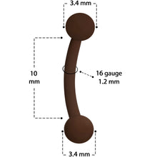 Load image into Gallery viewer, 16G 5/16 Dark Brown Acrylic Matte Curved Eyebrow Ring
