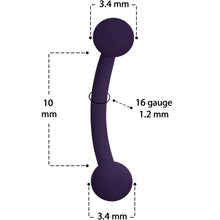 Load image into Gallery viewer, 16G 5/16 Dark Purple Acrylic Matte Curved Eyebrow Ring
