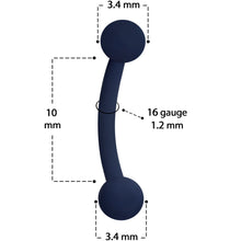 Load image into Gallery viewer, 16G 5/16 Dark Blue Acrylic Matte Curved Eyebrow Ring
