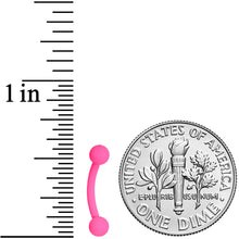 Load image into Gallery viewer, 16G 5/16 Pink Acrylic Matte Curved Eyebrow Ring

