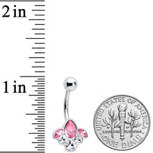 Load image into Gallery viewer, Clear Pink Gem Classic Cluster Belly Ring
