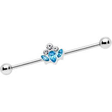 Load image into Gallery viewer, 14G Aqua Clear Gem Classic Cluster Industrial Barbell 38mm
