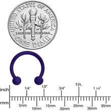 Load image into Gallery viewer, 16G 3/8 Delicious Dark Purple Matte Horseshoe Circular Barbell
