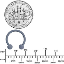Load image into Gallery viewer, 16G 3/8 Gracefully Grey Matte Horseshoe Circular Barbell
