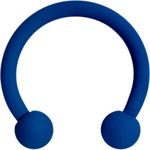 将图片加载到图库查看器，16G 3/8 Beautiful Blue Horseshoe Circular Barbell
