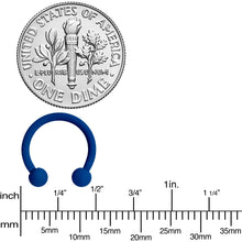 将图片加载到图库查看器，16G 3/8 Beautiful Blue Horseshoe Circular Barbell
