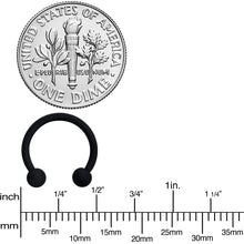 Load image into Gallery viewer, 16G 3/8 Beauteous Black Matte Horseshoe Circular Barbell
