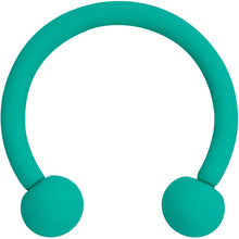 Load image into Gallery viewer, 16G 3/8 Totally Teal Matte Horseshoe Circular Barbell

