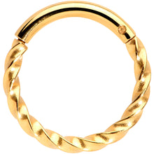 Load image into Gallery viewer, 16G 5/16 Gold Tone Twisted Elegance Cartilage Clicker
