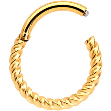 Load image into Gallery viewer, 14G 3/8 Gold Tone Twisted Elegance Septum Clicker
