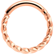 Load image into Gallery viewer, 16G 5/16 Rose Gold Tone Twisted Elegance Cartilage Clicker
