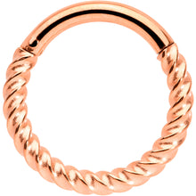 Load image into Gallery viewer, 14G 3/8 Rose Gold Tone Twisted Elegance Septum Clicker
