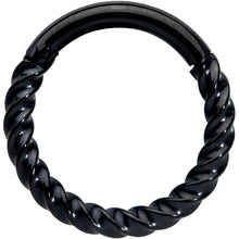 将图片加载到图库查看器，14G 3/8 Black Twisted Elegance Septum Clicker
