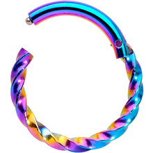 将图片加载到图库查看器，16G 5/16 Rainbow Twisted Elegance Cartilage Clicker
