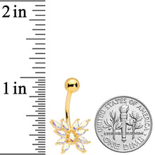 Load image into Gallery viewer, Aurora CZ Gem Gold Tone Plated Stylized Butterfly Belly Ring
