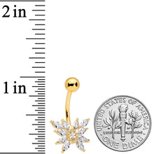 Load image into Gallery viewer, Clear CZ Gem Gold Tone Plated Stylized Butterfly Belly Ring
