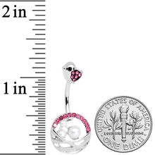 将图片加载到图库查看器，Pink Gem Chick Basket of Eggs Belly Ring
