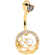Load image into Gallery viewer, Clear Gem Gold Tone Chick Basket of Eggs Belly Ring
