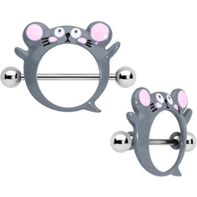 Load image into Gallery viewer, 14G 5/8 Merry Grey Mouse Nipple Shield Set
