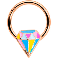 Load image into Gallery viewer, 16G 3/8 Rose Gold Tone Geologist Prize Hinged Segment Ring
