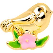 Load image into Gallery viewer, 16G 1/4 Gold Tone Bird Pink Flower Cartilage Tragus
