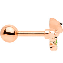 Load image into Gallery viewer, 16G 1/4 Rose Gold Tone Bird Pink Flower Cartilage Tragus
