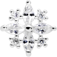Load image into Gallery viewer, 16G 1/4 Clear CZ Gem Star Burst Cartilage Tragus
