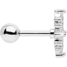 Load image into Gallery viewer, 16G 1/4 Clear CZ Gem Star Burst Cartilage Tragus
