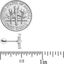 Load image into Gallery viewer, 16G 1/4 Clear CZ Gem Star Burst Cartilage Tragus
