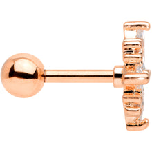Load image into Gallery viewer, 16G 1/4 Clear CZ Gem Rose Gold Tone Star Burst Cartilage Tragus
