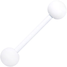 Load image into Gallery viewer, White Matte Barbell Tongue Ring
