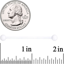 Load image into Gallery viewer, 14G Wonderful White Matte Industrial Barbell 38mm
