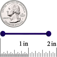 Load image into Gallery viewer, 14G Natty Navy Blue Matte Industrial Barbell 38mm
