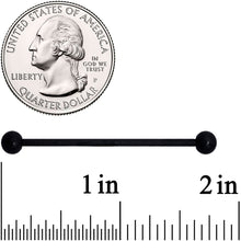 Load image into Gallery viewer, 14G Beautiful Basic Black Matte Industrial Barbell 38mm
