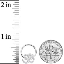 将图片加载到图库查看器，16G 3/8 Clear CZ Gem Amazing Om Hinged Segment Ring
