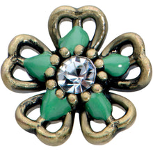 Load image into Gallery viewer, 20G 7.5mm Gold Tone Green Flower St Patrick Day L Shape Nose Ring
