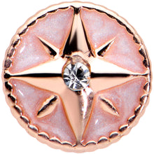 Load image into Gallery viewer, 20G 7.5mm Clear Gem Rose Gold Tone Sailors Compass Nose Bone
