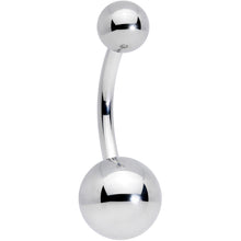 Load image into Gallery viewer, 14G 3/8 Grade 23 Large Ball Titanium Belly Ring Curved Barbell
