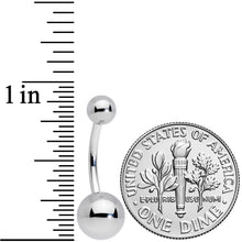 Load image into Gallery viewer, 14G 7/16 Grade 23 Titanium Belly Ring Curved Barbell
